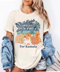 Childless Dog Lady For Kamala Harris 2024 Shirt Kamala Coconut Tree