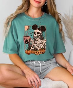 Comfort Colors® Halloween Disney Mickey Skeleton Coffee Shirt