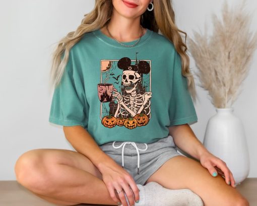 Comfort Colors® Halloween Disney Mickey Skeleton Coffee Shirt