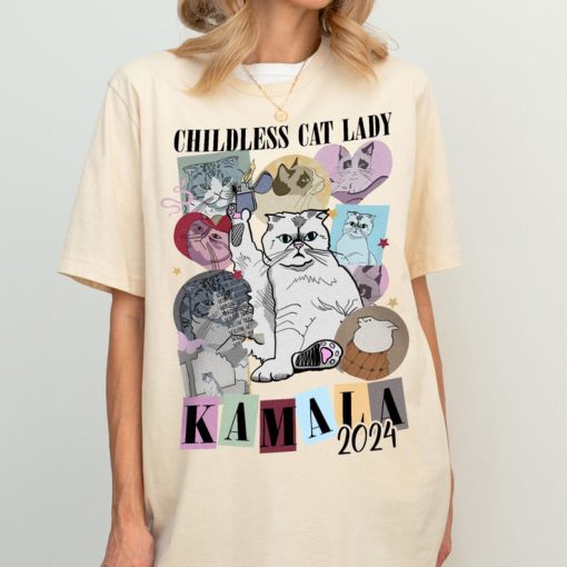 Childless Cat Lady For Kamala Era Tour shirt