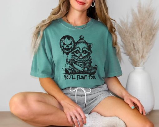 Comfort Colors You'll Float Too Horror Raccoon Halloween Shirt