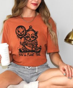 Comfort Colors You'll Float Too Horror Raccoon Halloween Shirt