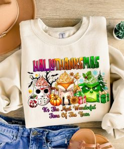 Happy Hallothanksmas Shirt, Cute Ghost Shirt, Womens Halloween Shirt