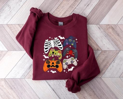 Retro Halloween Gaming Controller Sweatshirt