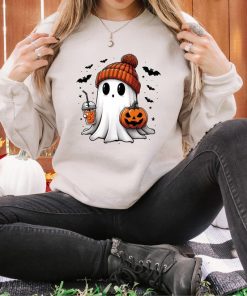 Halloween Cute Ghost Sweatshirt, Halloween Pumpkin Spice Sweatshirt