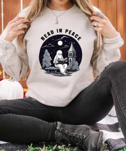 Halloween Read In Peace Sweatshirt, Halloween Ghost Reading Sweatshirt