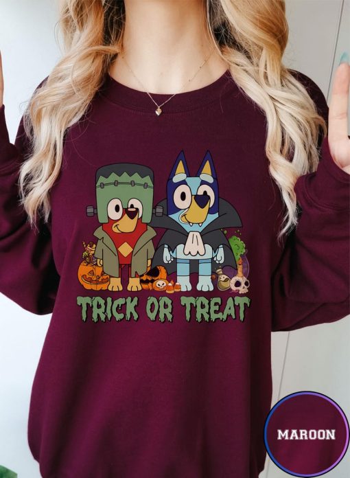 Trick or Treat Bluey Shirt, Cute Halloween Dog T-Shirt