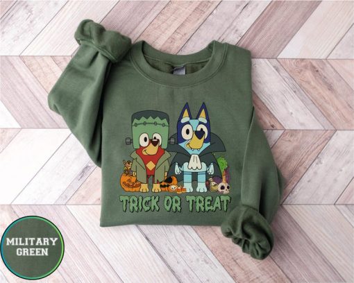 Trick or Treat Bluey Shirt, Cute Halloween Dog T-Shirt