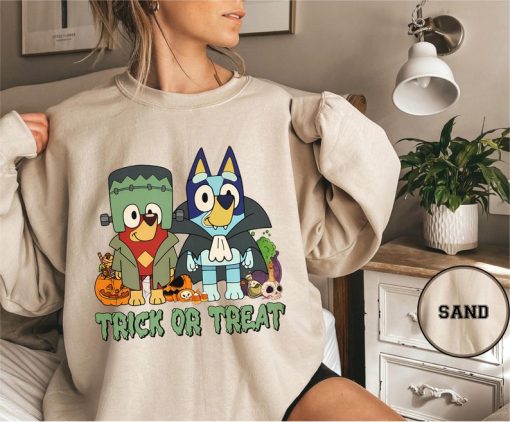 Trick or Treat Bluey Shirt, Cute Halloween Dog T-Shirt