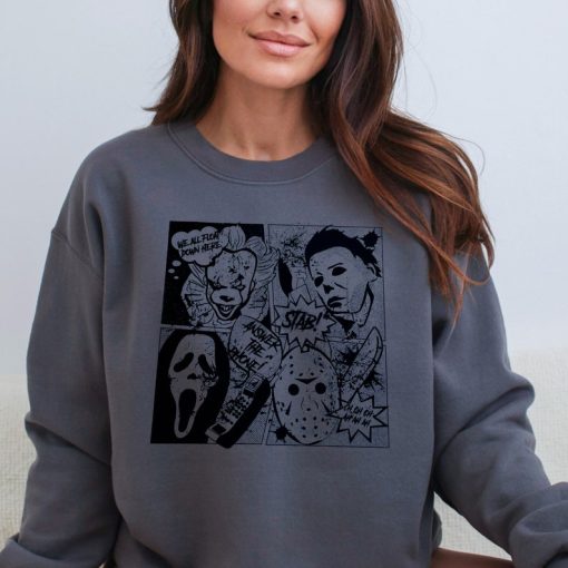 Halloween Horror Characters Sweatshirt, Scary Movie Sweatshirt