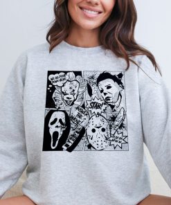 Halloween Horror Characters Sweatshirt, Scary Movie Sweatshirt