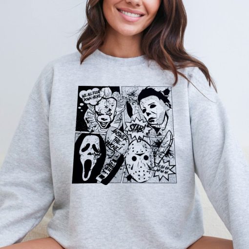 Halloween Horror Characters Sweatshirt, Scary Movie Sweatshirt