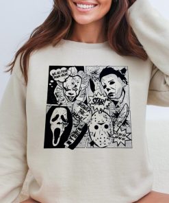 Halloween Horror Characters Sweatshirt, Scary Movie Sweatshirt