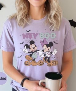 Colors Comfort Hey Boo Mickey And Minnie Shirt