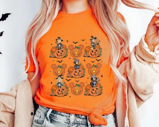 Vintage Disney Princess Pumpkin Halloween Matching Shirt