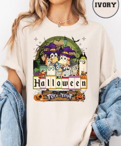 Comfort Colors Halloween Bluey Family Shirt, Cute Cartoon Dog T-Shirt