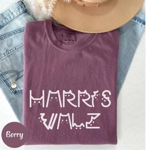 Harris Walz Shirt, Kamala Harris Shirt, La Cat Lettering