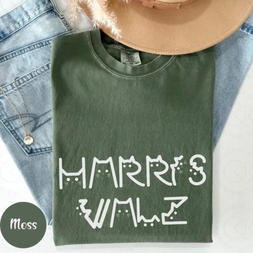 Harris Walz Shirt, Kamala Harris Shirt, La Cat Lettering