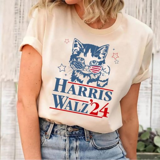 Harris Walz Shirts, VOTE Like a Childless Cat Lady shirt