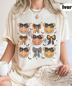 Vintage Disney Halloween Pumpkin Coquette Bow Shirt, Disney Halloween