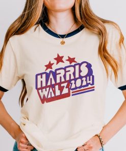 Harris Walz Ringer T-Shirt Unisex Cotton 2024 Election Shirts Kamala