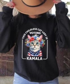 Childless Cat Lady Kamala Sweatshirt, Ladies Voting Kamala Sweatshirt