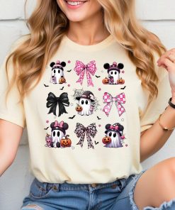 Coquette Halloween Shirt, Coquette Pink Bow Ghost Shirts