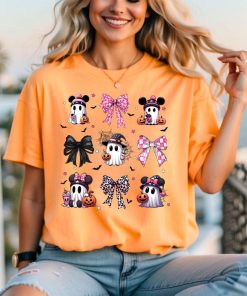 Coquette Halloween Shirt, Coquette Pink Bow Ghost Shirts