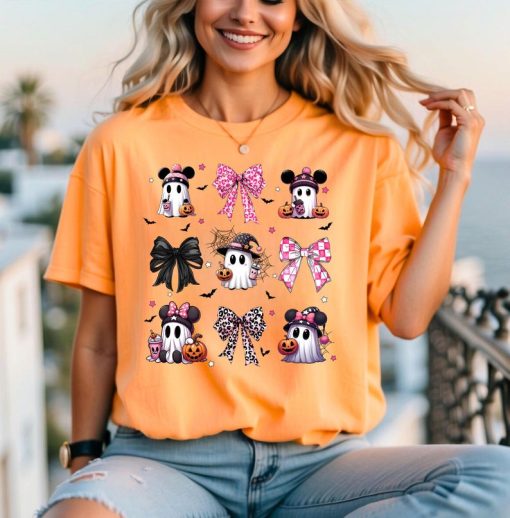 Coquette Halloween Shirt, Coquette Pink Bow Ghost Shirts