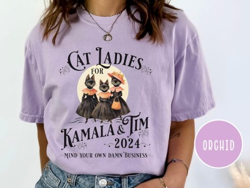 Halloween Cat Lady Shirt, Funny Kamala Harris 2024 Shirt