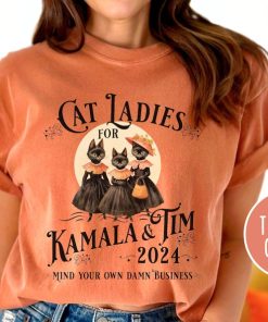 Halloween Cat Lady Shirt, Funny Kamala Harris 2024 Shirt