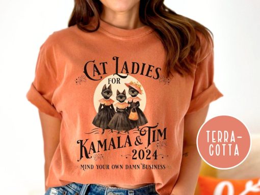 Halloween Cat Lady Shirt, Funny Kamala Harris 2024 Shirt