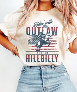 Ridin With The Outlaw And The Hillbilly Trump Shirt 2024 Election