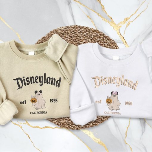 Embroidered Fall Disneyland Ghost Minnie Sweatshirt