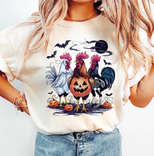 Halloween Chickens Shirt, Spooky Chicken Halloween Gifts