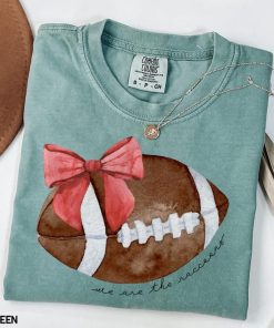 Comfort Colors® Cute Football Mom Shirt, Custom Mascot Bow Shirt