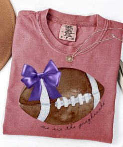 Comfort Colors® Cute Football Mom Shirt, Custom Mascot Bow Shirt