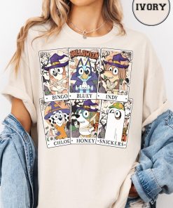 Comfort Colors Halloween Bluey Bingo Shirt, Cute Cartoon Dog T-Shirt