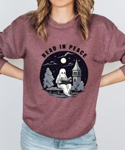 Halloween Read In Peace Sweatshirt, Halloween Ghost Reading Sweatshirt