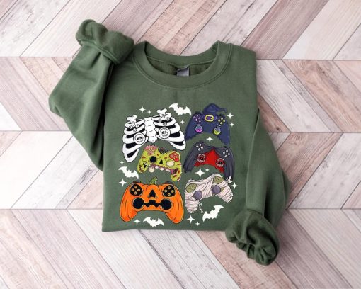 Retro Halloween Gaming Controller Sweatshirt