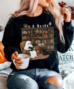 Reading Ghost Sweatshirt, Halloween Sweatshirt, Book Lover Shirt