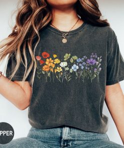 Comfort Colors Lgbt Wildflowers Shirt, Gay Flower Rainbow Shirt