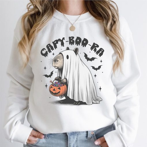 Capy-Boo-Ra Halloween Sweatshirt, Trick Or Treat Capybara Shirt