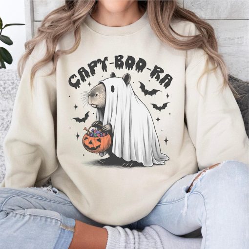 Capy-Boo-Ra Halloween Sweatshirt, Trick Or Treat Capybara Shirt