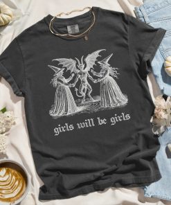 Girls Will Be Girls Witch Shirt Vintage Halloween Shirt Funny Feminist