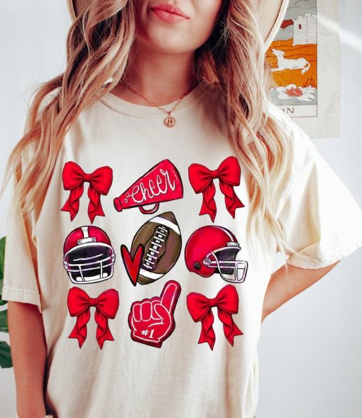 Coquette Game Day Shirt Football Mom Shirt, Mom Game Day Tee