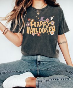 Retro Halloween Comfort Colors shirt, Happy Halloween Boho Shirt