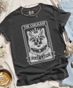 Tarot Card Shirt Childless Cat Lady for Kamala Shirt Cat Lover Gift