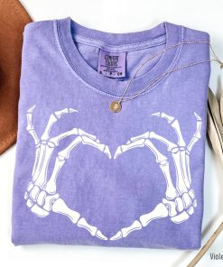 Comfort Colors® Skeleton Hand Shirt, Skeleton Halloween Shirt