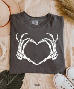 Comfort Colors® Skeleton Hand Shirt, Skeleton Halloween Shirt